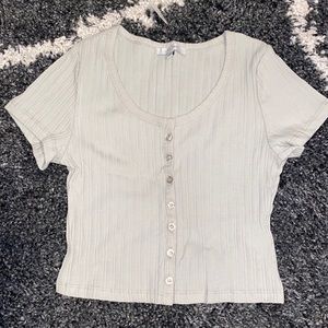 Sage green crop top Medium